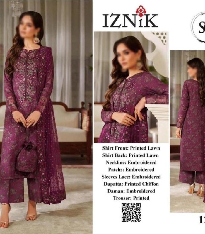 Iznik Marjanda Luxury Embroidered lawn Article