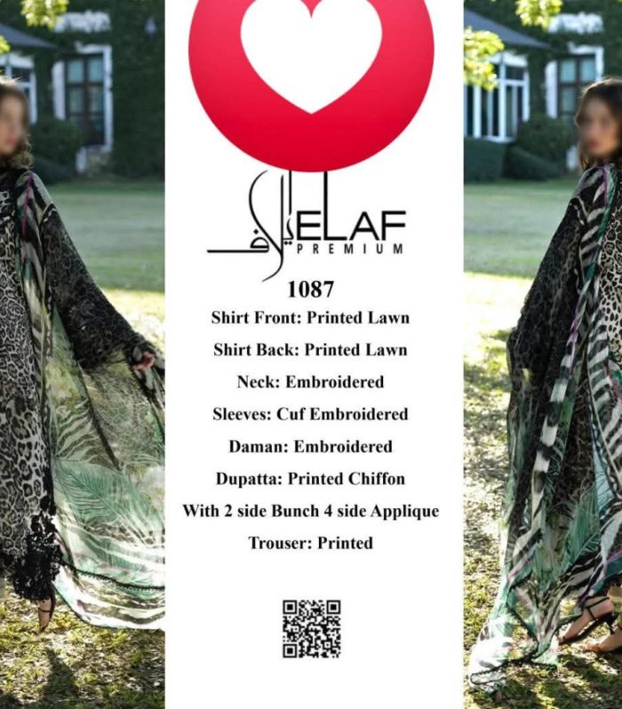 Elaf Chetah Embroidered Luxury lawn Article 3 piece